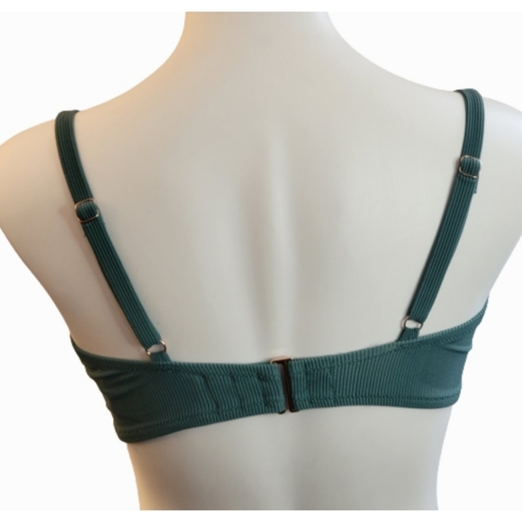 Shade & Shore Mini ribbed bandeau bikini top Green Size 36 DD - Picture 3 of 11